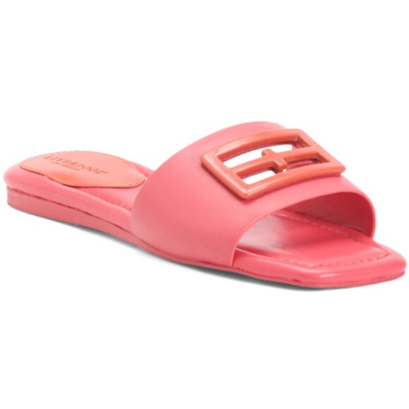 NEW LIVERPOOL LA Leather Dunbar Slide Sandals Luggage for women 253 3T7 - Picture 1 of 4